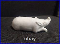 19th Century Hirado White Porcelain Boar
