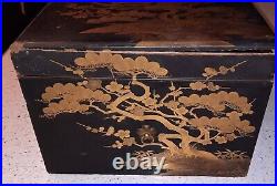 19th Century Japanese Edo Meiji Gold Lacquered Document Box