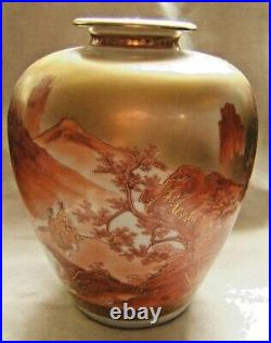 19th Century Japanese Kutani Vase Great Landscape Signed