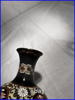 19th century Antique Japanese hand painted cloisonné enamel vase