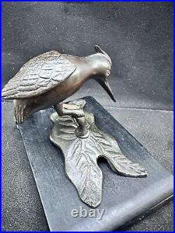 Antique Chinese/Japanese 19th Century Bronze Censer, Bird On lotus