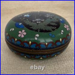 Antique Cloisonné Box, Round, 19th Century, Japanese, Chinese