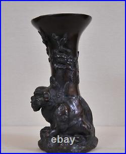 Antique Japanese Bronze Vase, 19th Century