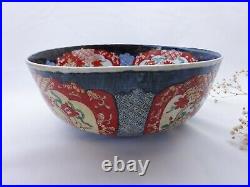 Antique Japanese Imari bowl, 19th century large Imari fruit bowl, serving dish