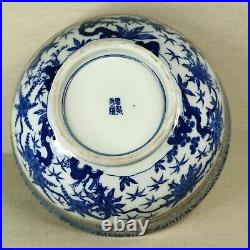 Antique Japanese Porcelain Blue and White Bowl, 19th-20th Century