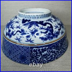 Antique Japanese Porcelain Blue and White Bowl, 19th-20th Century