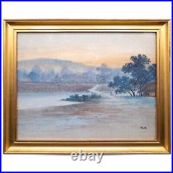 Antique Japanese Watercolour Landscape Painting Signed K. H. Early 20th Century