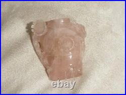 Chinese 19th Century Hand Carved Rose Quartz Snuff Bottle. Good Condition. Used