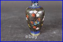 Japanese cloisonne butterfly vase 12.3 cm. 19th century Meiji