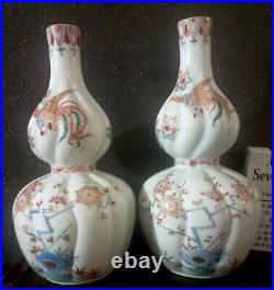 PHOENIX 19TH CENTURY Old IMARI Vase Pair Antique MEIJI Era Fine Art Japanese